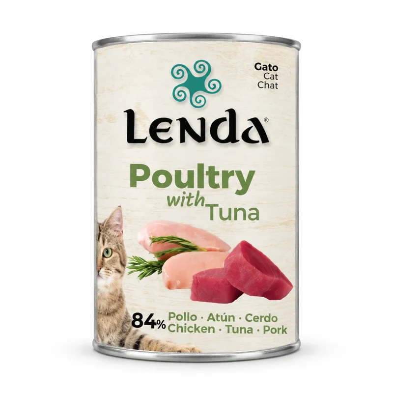 Lata Gato Lenda Pollo con Atún 400g