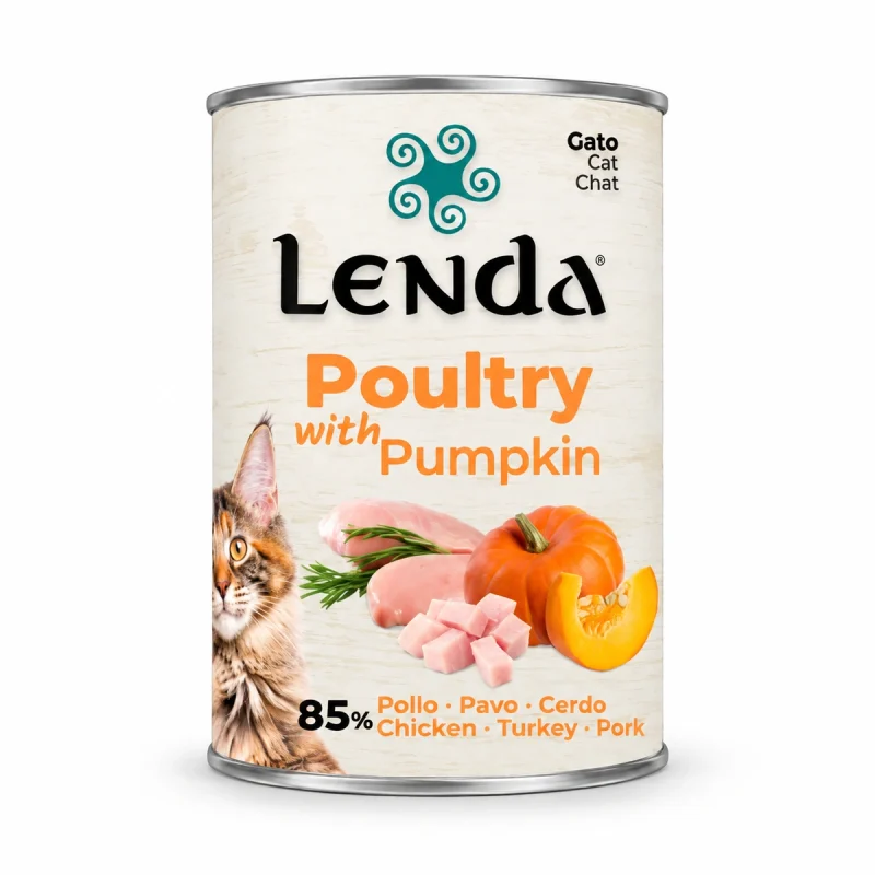 Lata Gato Lenda Pollo con Calabaza 400g