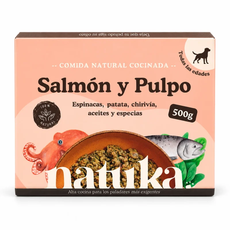 Natuka Perro Salmon y Pulpo (Menú Cocinado) 500g