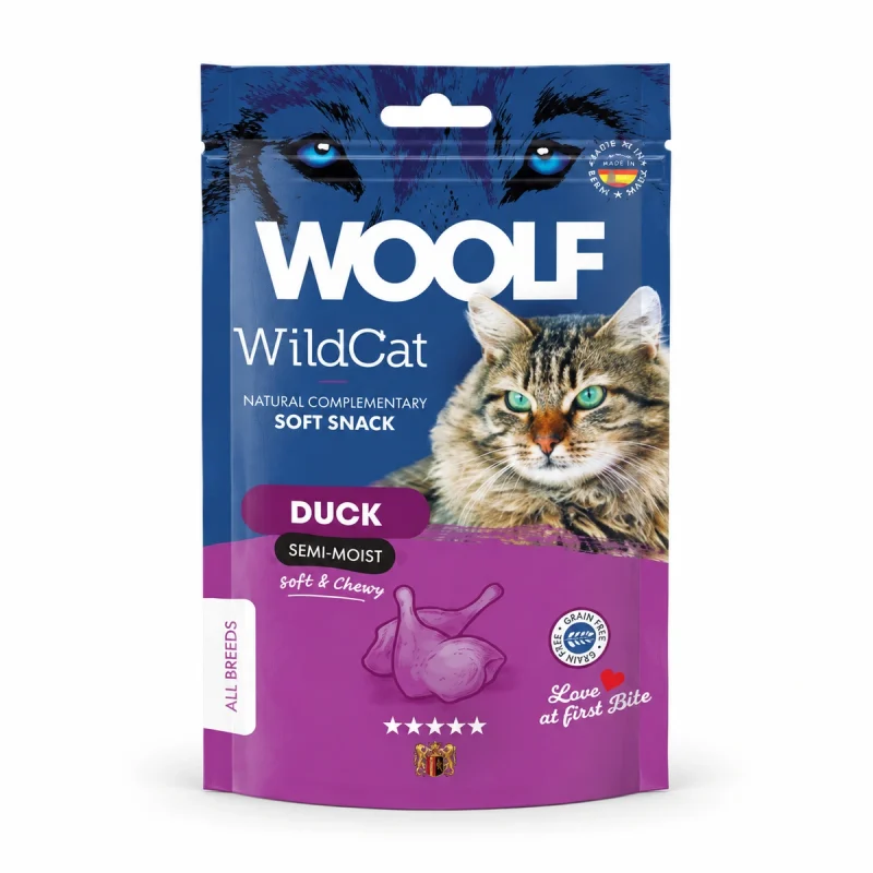 Snack Woolf Wild Cat Semihúmedo Pato