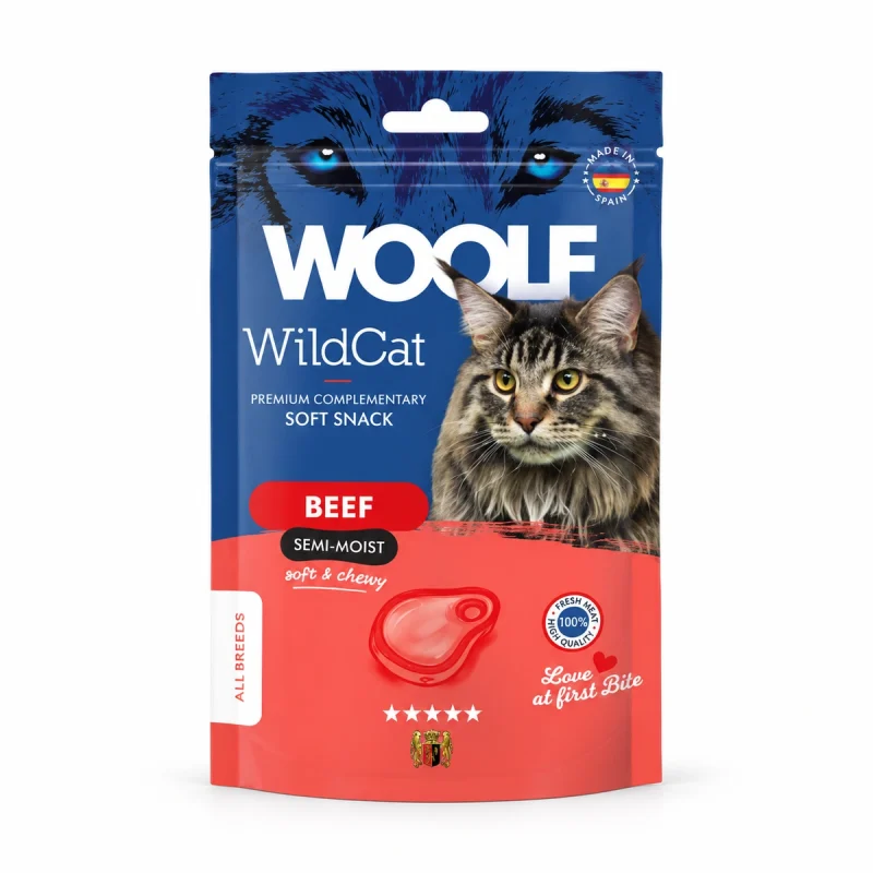 Snack Woolf Wild Cat Semihúmedo Ternera