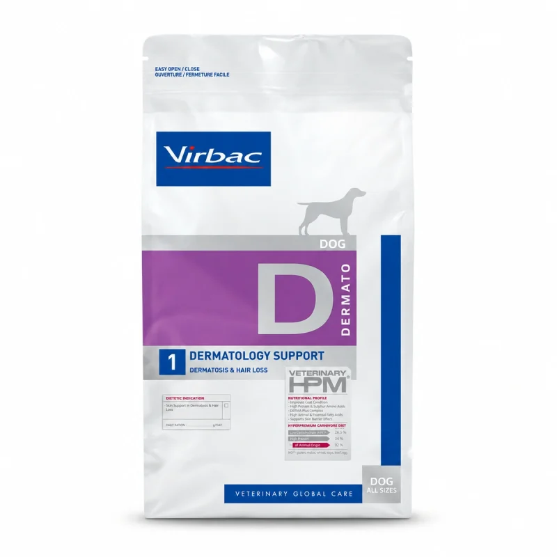 Virbac Dieta HPM Perro - D Dermatology Support 7 kg