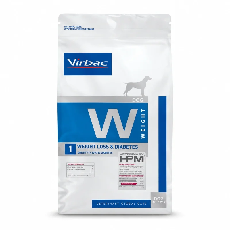 Virbac Dieta HPM Perro - W1 Weight Loss - Diabetes 12 kg