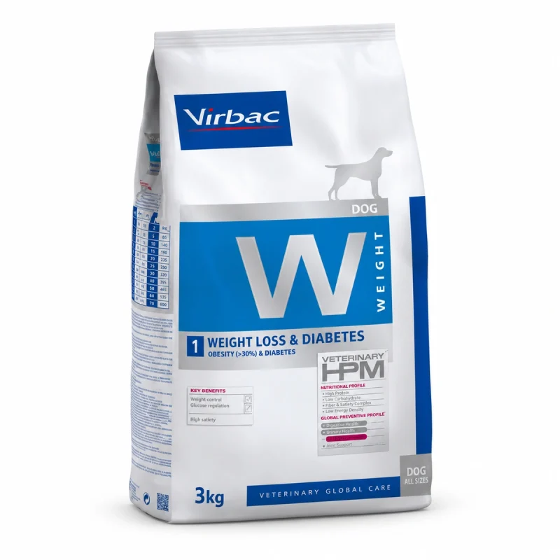 Virbac Dieta HPM Perro - W1 Weight Loss - Diabetes 3 kg